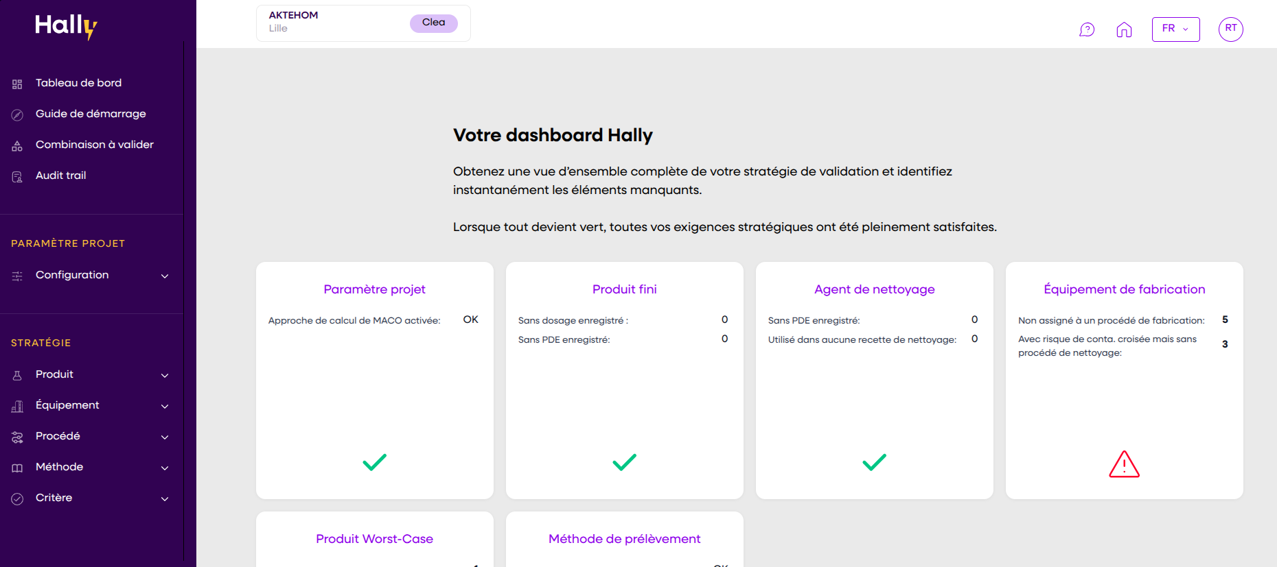 Interface Hally-pharma – vue 1